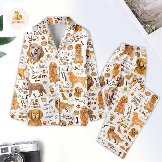 Discover Golden Retriever Christmas Pajama Set - For Dog Lovers