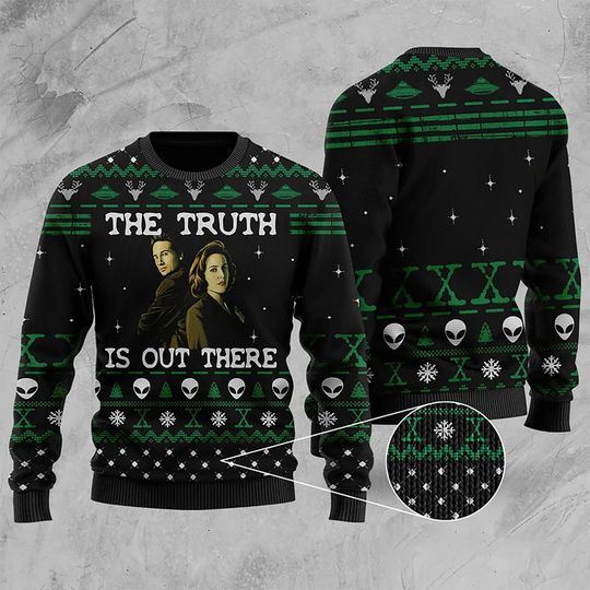 Discover The Truth Is Out There Ugly Sweater, Scully and Mulder shirt, My X-Files