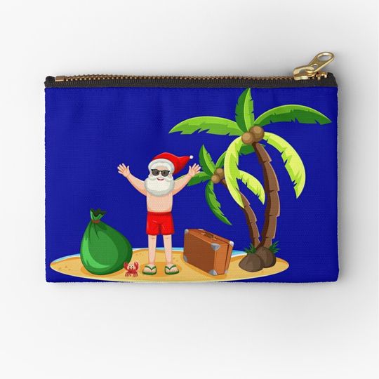 Discover Happy Funny Sandy Christmas Makeup Bag