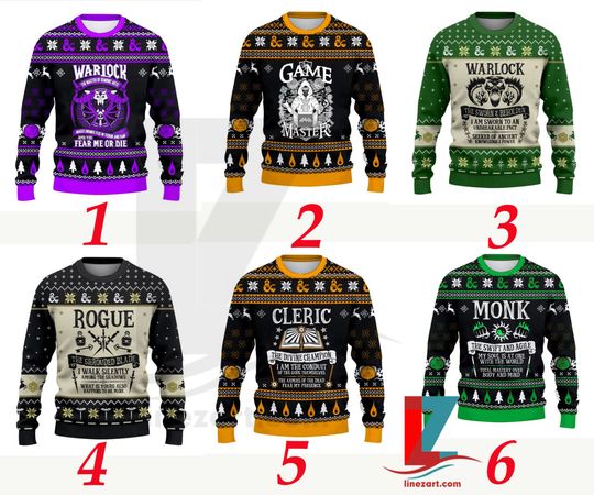 Discover DnD Classes Collection Christmas Ugly Sweater