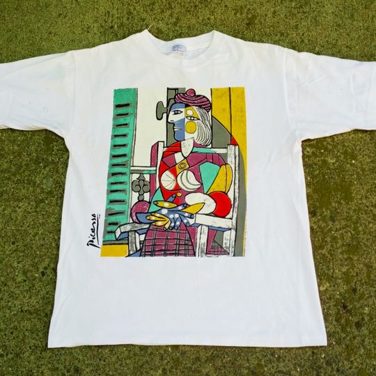 Discover Re-Print Vintage design 90s Pablo Picasso Art T Shirt Multicolor
