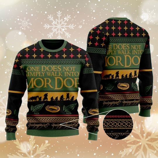 Discover One Does Not Simply Walk Into Mordor Quotes 3D T-shirt, US Movie Ugly Christmas Sweater,