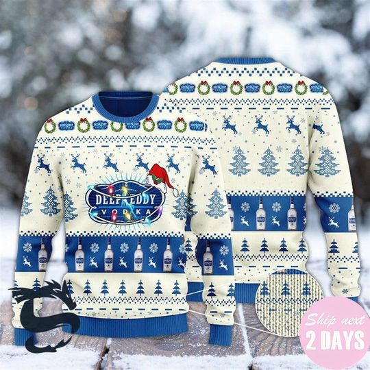 Discover Deep Eddy Vodka Reindeer Snowy Night Ugly Beer Personalize Ugly Sweater