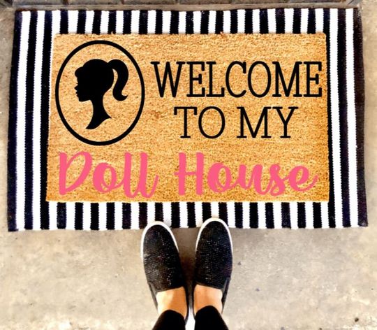 Discover Welcome to My Doll House Doormat, Barbie Doormat