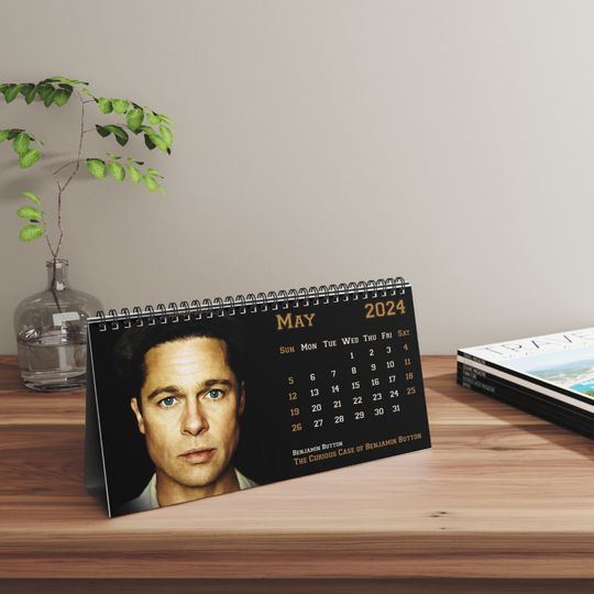 Discover 2024 Brad Pitt Desk Calendar | 2024 Desk Calendar