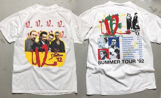 Discover 1992 U2 Zoo Station Summer Tour T-Shirt, U2 Zoo Station Tour '92 Shirt