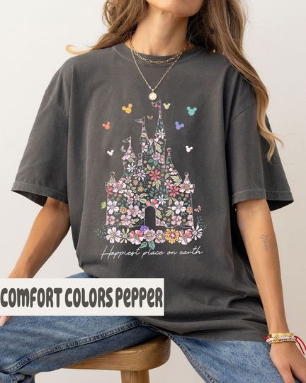 Discover Castle Floral Shirt, Happiest Place on Earth Shirt