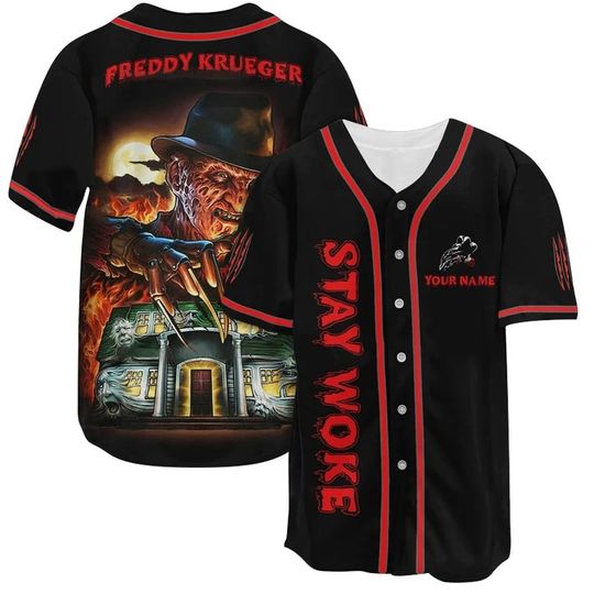 Discover Personalized Freddy Krueger Stay Woke Baseball Jersey