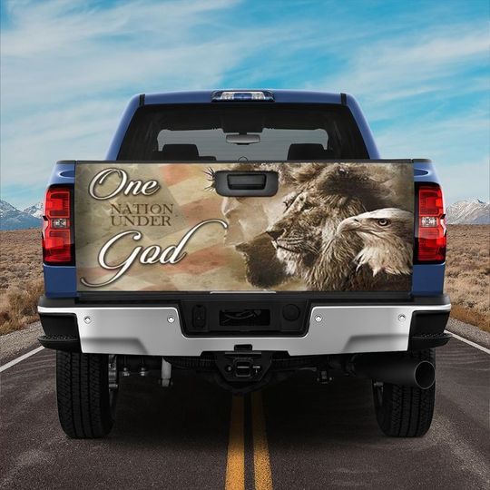 Discover Christian Eagle Lion Tailgate Wrap Truck Decal