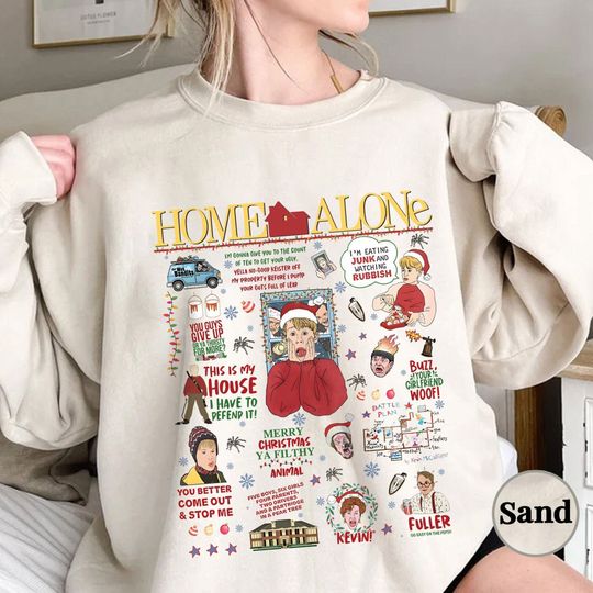Discover All The Home Alone Sweatshirt, Wet Bandits Shirt, Christmas Movie Sweatshirt