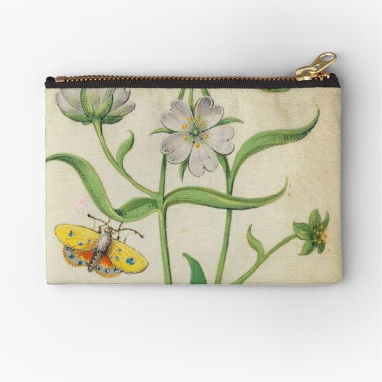 Discover Vintage Floral Pattern Snow in Summer Makeup Bag