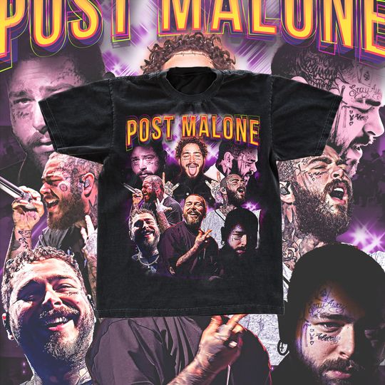 Discover Post Malone vintage Tee, Bootleg Shirt png, 90s Shirt