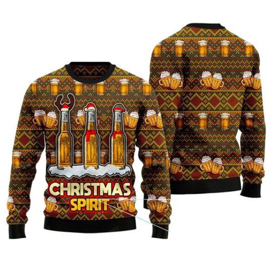 Discover Christmas Spirit With Beer Ugly Christmas Sweater, Beer Lover Ugly Sweater
