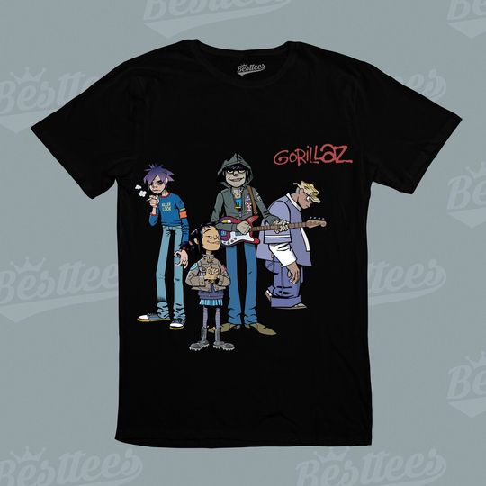 Discover Men/Women/kids Gorillaz Rock Art Pop Virtual Band Hip Hop Music Best T-Shirt