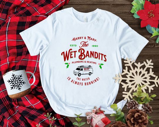 Discover Christmas Movie Shirt, The Wet Bandits Xmas T-Shirt, Home Alone Movie Fan T-Shirt