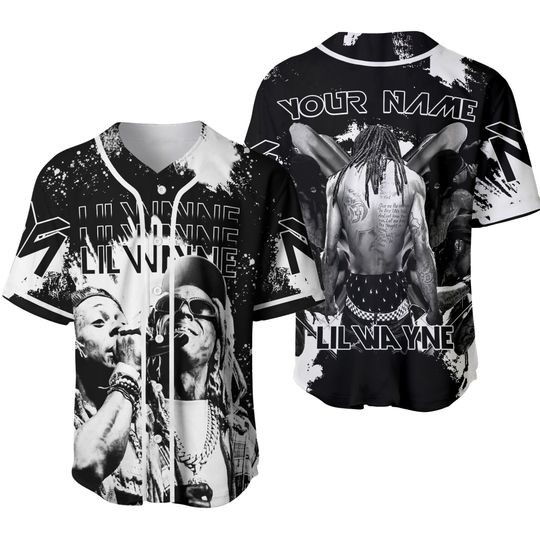 Discover Personalize Lil Wayne Rapper Grunge Custom Baseball Jersey, Lil Wayne Music Jersey