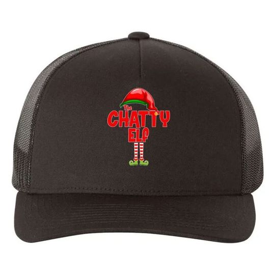 Discover The Chatty Elf Christmas Trucker Hat