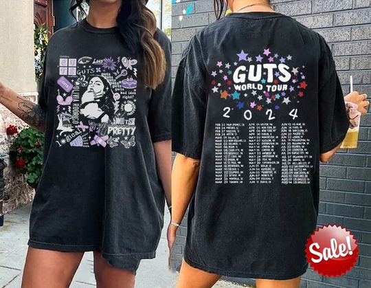 Discover Olivia Rodrigo Guts Tour 2024 Color Shirt