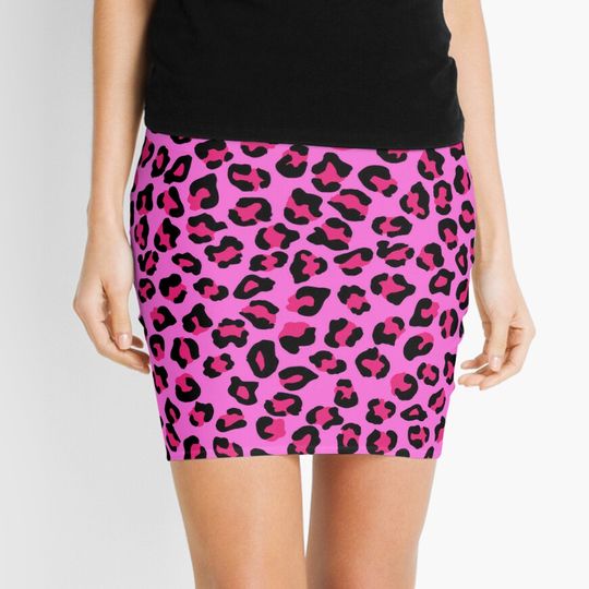 Discover Neon Pink Leopard Print Skirt