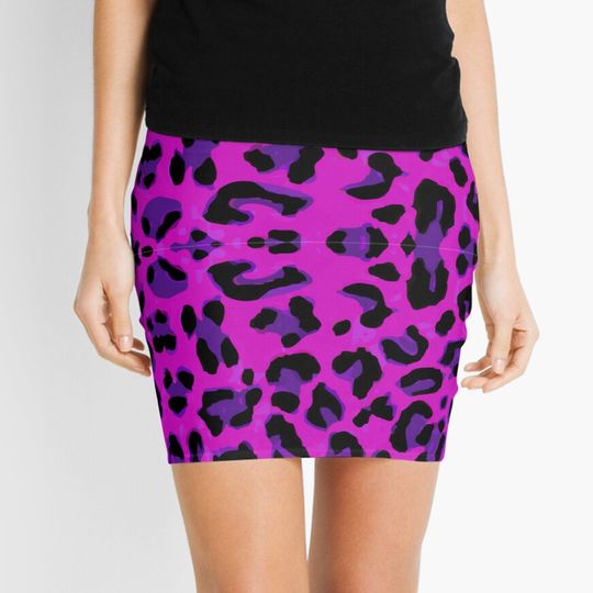 Discover Purple Leopard Print Skirt
