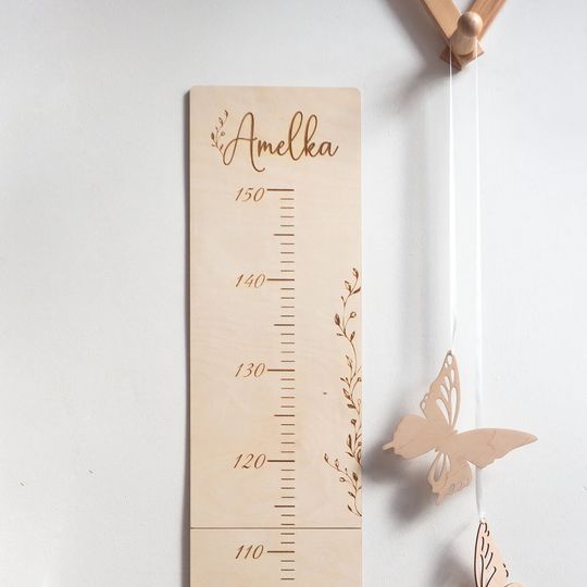 Discover Wooden Growth Chart, Custom Height Measurement With Kids Name
