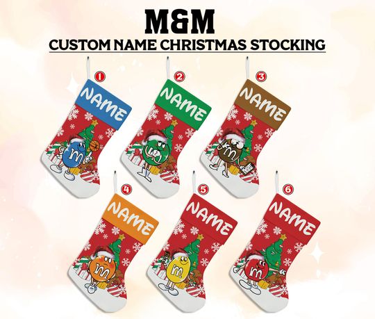Discover Personalized M&M M And M Christmas Stocking, Family Christmas Stocking