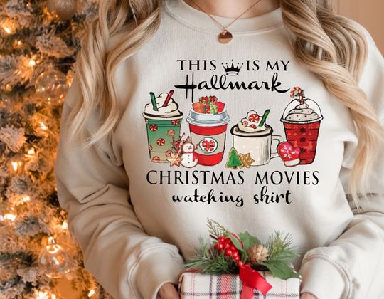 Discover Hallmark Christmas Movie Sweatshirt, This Is My Movie Watching Sweatshirt, Holiday