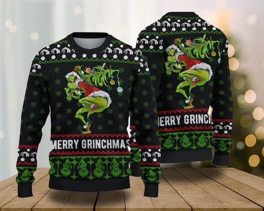 Discover Merry Grin Funny Christmas Ugly Sweater