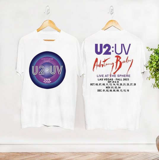 Discover U2 Achtung Baby Tour T-Shirt, Double Sided T-Shirt