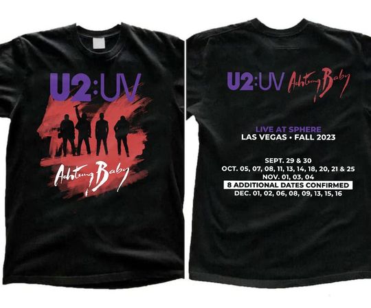 Discover U2 Achtung Baby Tour T-Shirt, Double Sided T-Shirt