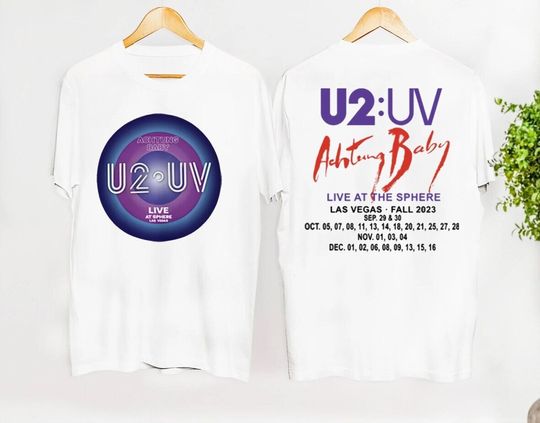 Discover U2 Achtung Baby Tour T-Shirt, Double Sided T-Shirt