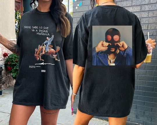 Discover Bad Bunny Most Wanted Bunny Tour 2024 Double-Sided T-Shirt