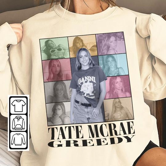 Discover Tate McRae Music Merch Shirt, Greedy Vintage 90s Bootleg Sweatshirts