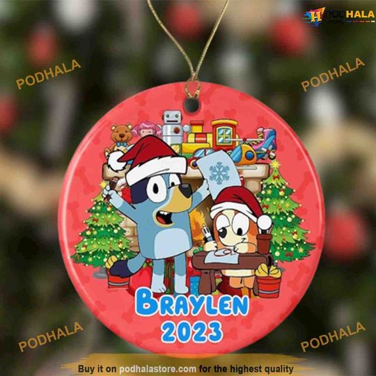 Discover BlueyDad Custom Christmas 2023 Ornament, Bingo BlueyDad Ornament