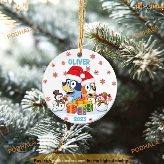 Discover Custom BlueyDad Xmas Gift Ornament, Family Christmas Decoration