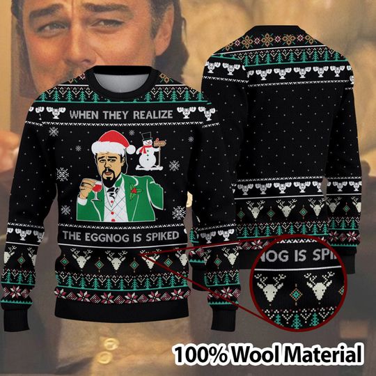 Discover Laughing Leonardo DiCaprio Meme Ugly Christmas Sweater, Funny Christmas Ugly Sweater