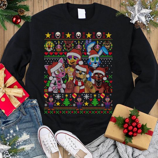 Discover FNAF Five Nights at Freddy's Christmas Ugly Sweatshirt