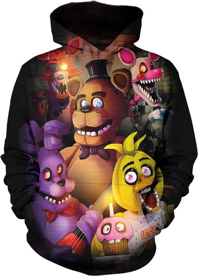 Discover YFNAF Five Nights at Freddy's Hoodie, Horror 3D Hoodie