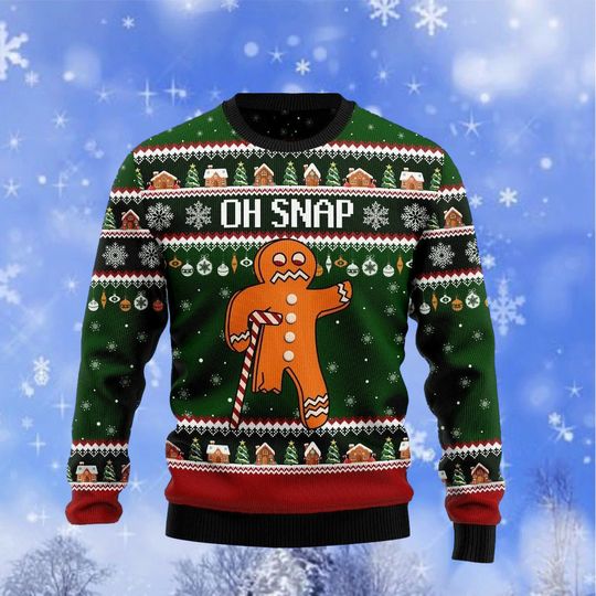 Discover Oh Snap Gingerbread Christmas Ugly Sweater, Ugly Christmas Sweater, Oh Snap Sweatshirt