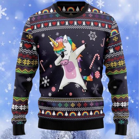 Discover Unicorn Ugly Sweater, Unicorn Dab Ugly Christmas Sweater, Xmas Sweater