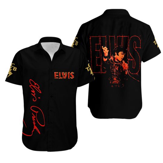 Discover Elvis Presley Button Hawaii Shirt