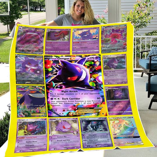 Discover Multi Gengar Version Custom Trading Card Blanket