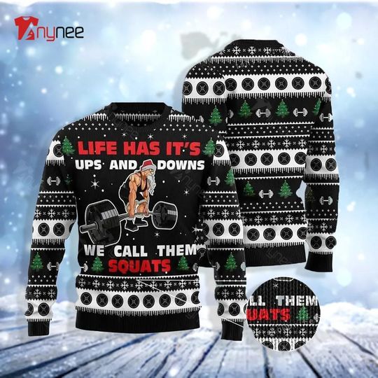 Discover Santa Claus Squats Ugly Christmas Sweater