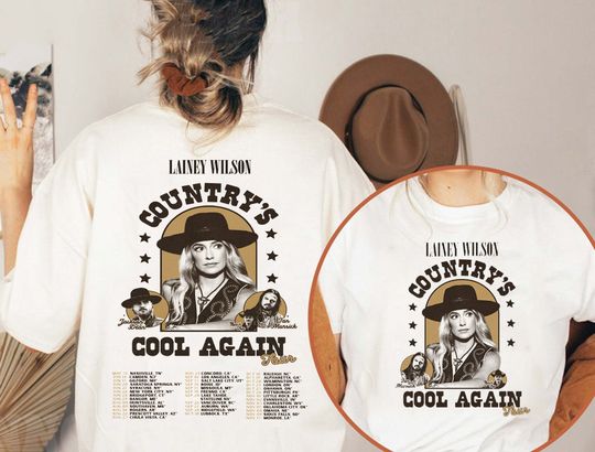 Discover 2024 Lainey Wilson Country's Cool Again Tour 2 side Shirt