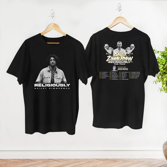 Discover 2024 Bailey Zimmerman Religiously Tour Shirt, Bailey Zimmerman Fan Shirt