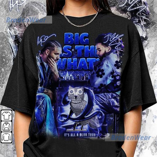 Discover Drake J Cole Big As The What Tour 90s Shirt, Bootleg Rapper Vintage It's All Blur Tour