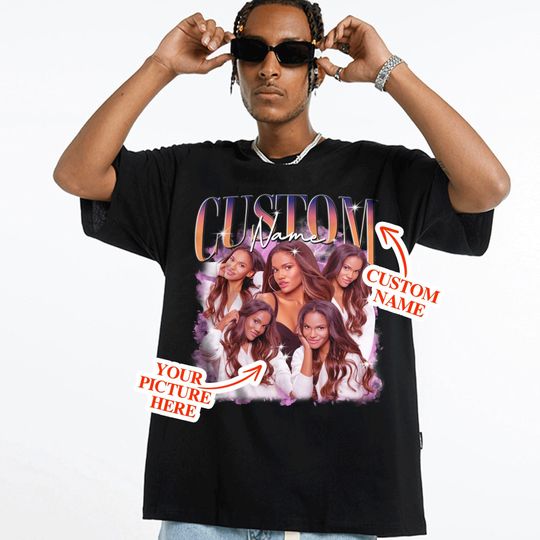 Discover Custome Your Bootleg Rap Tee, Vintage Custom Funny Rap Shirt, Custom Photo Vintage