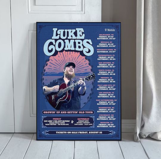 Discover Lukee Comb 2024 Tour Growing Up and Getting Old Poster