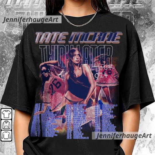 Discover Tate Mcrae The Think Later 90s Shirt, Bootleg Music World Tour 2024 Vintage
