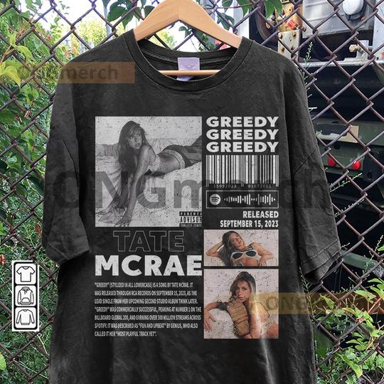 Discover Tate McRae Music Merch Shirt, Tate McRae Greedy Album 90s Tee